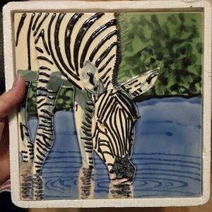 Jaco of America 8x8" Hand Painted Tile Trivet, Table or Wall Hanging